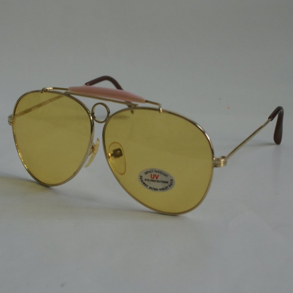 NWT TruVintage Hi-contrast light yellow lens Outdoorsman Aviator Sports Sunglass - Picture 2 of 5